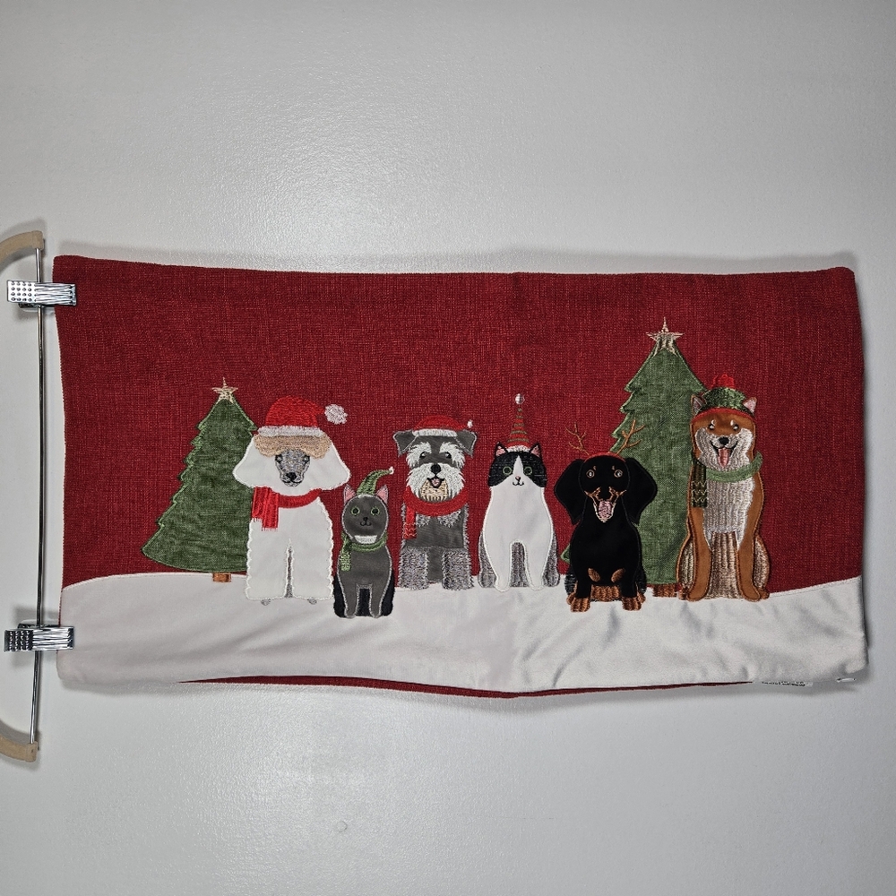 Arlee Home Fashions Cat Dog Dress Up Holiday Christmas Rectangular Pillow Cover